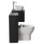Carlo Matt Black 1150mm Wall Mounted Vanity Unit Toilet Suite with Single Handleless Drawer including Gloss White Countertop Basin and Rimless Toilet Side View
