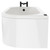 Arc 1700mm x 750mm 6 Jet Matt Black V-Tec Left Hand Curved Whirlpool Shower Bath with White Acrylic Front Bath Panel Side View