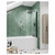 Nuie Pacific Black 870mm Curved P Shape Shower Bath Screen Roomset Image