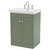 Nuie Classique Satin Green 600mm 2 Door Floor Standing Vanity Unit and 66mm Profile Basin with 3 Tap Holes - CLC825B