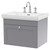 Nuie Classique Satin Grey 600mm Single Drawer Wall Hung Vanity Unit and 66mm Profile Basin with 3 Tap Holes - CLC294B