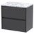 Hudson Reed Havana Graphite Grey 600mm Wall Hung 2 Drawer Vanity Unit with Matt Carrera Marble Laminate Worktop - HAV2204LCM