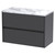 Hudson Reed Havana Graphite Grey 800mm Wall Hung 2 Drawer Vanity Unit with Matt Carrera Marble Laminate Worktop - HAV2206LCM