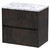 Hudson Reed Havana Metallic Slate 600mm Wall Hung 2 Drawer Vanity Unit with Matt Carrera Marble Laminate Worktop - HAV2604LCM