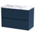 Hudson Reed Havana Midnight Blue 800mm Wall Hung 2 Drawer Vanity Unit with Matt Carrera Marble Laminate Worktop - HAV2906LCM
