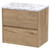 Hudson Reed Havana Autumn Oak 600mm Wall Hung 2 Drawer Vanity Unit with Matt Carrera Marble Laminate Worktop - HAV804LCM