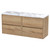 Hudson Reed Havana Autumn Oak 1200mm Wall Hung 4 Drawer Vanity Unit with Matt Carrera Marble Laminate Worktop - HAV804LCM2
