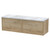 Hudson Reed Juno Autumn Oak 1200mm Wall Hung 2 Drawer Vanity Unit with Bellato Grey Laminate Worktop - JNU1822LBG2