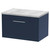 Hudson Reed Juno Midnight Blue 600mm Wall Hung Single Drawer Vanity Unit with Bellato Grey Laminate Worktop - JNU2922LBG