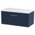 Hudson Reed Juno Midnight Blue 800mm Wall Hung Single Drawer Vanity Unit with Sparkling White Worktop - JNU2925LSW