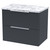 Hudson Reed Fluted Soft Black 600mm Wall Hung 2 Drawer Vanity Unit with Matt Carrera Marble Laminate Worktop - DFF1493LCM thumbnail