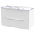 Hudson Reed Fluted Satin White 800mm Wall Hung 2 Drawer Vanity Unit with Matt Carrera Marble Laminate Worktop - DFF195LCM