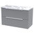 Hudson Reed Fluted Satin Grey 800mm Wall Hung 2 Drawer Vanity Unit with Matt Carrera Marble Laminate Worktop - DFF295LCM
