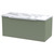 Hudson Reed Fluted Satin Green 800mm Wall Hung Single Drawer Vanity Unit with Matt Carrera Marble Laminate Worktop - DFF896LCM