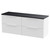 Hudson Reed Fluted Satin White 1200mm Wall Hung 4 Drawer Vanity Unit with Sparkling Black Worktop - DFF193LSB2