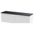 Hudson Reed Fluted Satin White 1200mm Wall Hung 2 Drawer Vanity Unit with Sparkling Black Worktop - DFF194LSB2