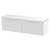 Hudson Reed Fluted Satin White 1200mm Wall Hung 2 Drawer Vanity Unit with Sparkling White Worktop - DFF194LSW2