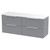 Hudson Reed Fluted Satin Grey 1200mm Wall Hung 4 Drawer Vanity Unit with Sparkling White Worktop - DFF293LSW2