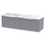 Hudson Reed Fluted Satin Grey 1200mm Wall Hung 2 Drawer Vanity Unit with Matt Carrera Marble Laminate Worktop - DFF294LCM2