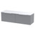 Hudson Reed Fluted Satin Grey 1200mm Wall Hung 2 Drawer Vanity Unit with Sparkling White Worktop - DFF294LSW2