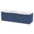 Hudson Reed Fluted Satin Blue 1200mm Wall Hung 2 Drawer Vanity Unit with Bellato Grey Laminate Worktop - DFF394LBG2