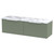 Hudson Reed Fluted Satin Green 1200mm Wall Hung 2 Drawer Vanity Unit with Matt Carrera Marble Laminate Worktop - DFF894LCM2