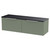Hudson Reed Fluted Satin Green 1200mm Wall Hung 2 Drawer Vanity Unit with Sparkling Black Worktop - DFF894LSB2