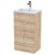Hudson Reed Fusion Bleached Oak 500mm Full Depth 2 Door Vanity Unit and Basin with 1 Tap Hole - CBI3024