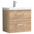 Nuie Arno Bleached Oak 600mm Wall Hung 2 Drawer Vanity Unit with 40mm Profile Basin - ARN3024A
