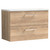 Nuie Arno Bleached Oak 800mm Wall Hung 2 Drawer Vanity Unit with Sparkling White Laminate Worktop - ARN3026LSW