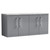 Nuie Arno Satin Grey 1200mm Wall Hung 4 Door Vanity Unit with Bellato Grey Laminate Worktop - ARN2223LBG2