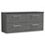 Nuie Arno Anthracite 1200mm Wall Hung 4 Drawer Vanity Unit with Sparkling Black Laminate Worktop - ARN524LSB2