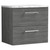 Nuie Arno Anthracite 600mm Wall Hung 2 Drawer Vanity Unit with Matt Carrera Marble Laminate Worktop - ARN524LCM
