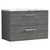 Nuie Arno Anthracite 800mm Wall Hung 2 Drawer Vanity Unit with Matt Carrera Marble Laminate Worktop - ARN526LCM Nuie Arno Anthracite 800mm Wall Hung 2 Drawer Vanity Unit with Matt Carrera Marble Laminate Worktop - ARN526LCM