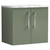 Nuie Arno Satin Green 600mm Wall Hung 2 Door Vanity Unit with Matt Carrera Marble Laminate Worktop - ARN823LCM