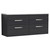 Nuie Athena Charcoal Black 1200mm Wall Hung 4 Drawer Vanity Unit with Sparkling White Laminate Worktop - ATH047LSW2