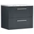 Nuie Deco Soft Black 600mm Wall Hung 2 Drawer Vanity Unit with Matt Carrera Marble Laminate Worktop - DPF1493LCM thumbnail