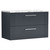 Nuie Deco Soft Black 800mm Wall Hung 2 Drawer Vanity Unit with Matt Carrera Marble Laminate Worktop - DPF1495LCM