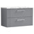 Nuie Deco Satin Grey 800mm Wall Hung 2 Drawer Vanity Unit with Matt Carrera Marble Laminate Worktop - DPF295LCM