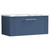 Nuie Deco Satin Blue 800mm Wall Hung Single Drawer Vanity Unit with Matt Carrera Marble Laminate Worktop - DPF396LCM