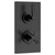 Nuie Aztec Matt Black Twin Concealed Thermostatic Shower Valve with Diverter - CLL4207
