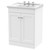 Nuie Classique Satin White 600mm 2 Door Floor Standing Vanity Unit and 35mm Profile Traditional Basin with 3 Tap Holes - CLC125G Nuie Classique Satin White 600mm 2 Door Floor Standing Vanity Unit and 35mm Profile Traditional Basin with 3 Tap Holes - CLC125G