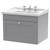 Nuie Classique Satin Grey 600mm Single Drawer Wall Hung Vanity Unit and 35mm Profile Traditional Basin with 3 Tap Holes - CLC294G