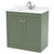 Nuie Classique Satin Green 800mm 2 Door Floor Standing Vanity Unit and White Marble Top with Square Basin and 1 Tap Hole - CLC826WS1