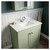 Nuie Classique Satin Green 800mm 2 Door Floor Standing Vanity Unit and White Marble Top with Square Basin and 1 Tap Hole Lifestyle