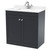 Nuie Classique Soft Black 800mm 2 Door Floor Standing Vanity Unit and White Marble Top with Square Basin and 1 Tap Hole - CLC1426WS1