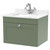 Nuie Classique Satin Green 600mm Single Drawer Wall Hung Vanity Unit and White Marble Top with Square Basin and 1 Tap Hole - CLC894WS1