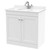 Nuie Classique Satin White 800mm 2 Door Floor Standing Vanity Unit and White Marble Top with Round Basin and 1 Tap Hole - CLC126WR1