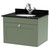 Nuie Classique Satin Green 600mm Single Drawer Wall Hung Vanity Unit and Black Marble Top with Round Basin and 1 Tap Hole - CLC894BR1