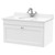 Nuie Classique Satin White 800mm Single Drawer Wall Hung Vanity Unit and White Marble Top with Round Basin and 1 Tap Hole - CLC196WR1